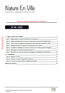 Bulletin Nature en ville n°40 - 2022. couv