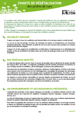 Charte de végétalisation Jardins de rue
